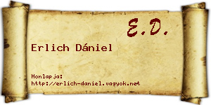 Erlich Dániel névjegykártya